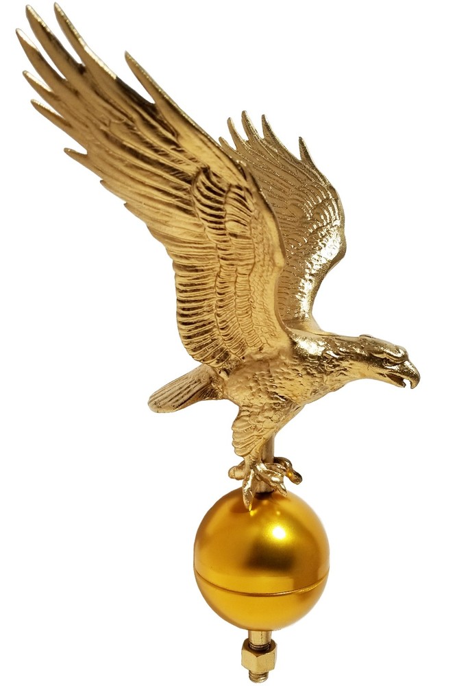 Golden Eagle and Globe Flagpole Topper - Universal Fit - Made in USA