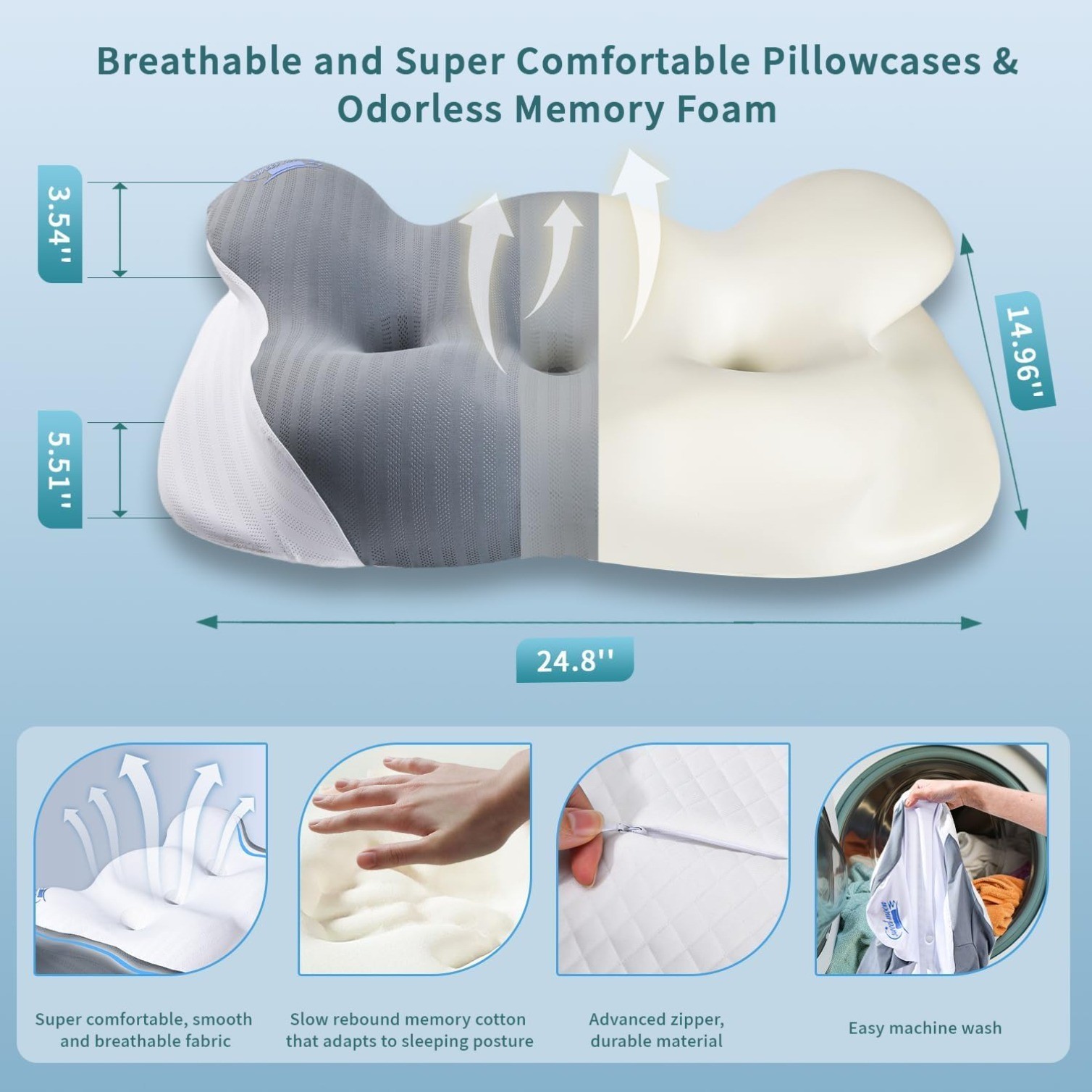 Cloud Contour Memory Foam Pillow,Ergonomic Design for Reducing Snoring gallery