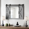 Rustic Grey Barn Door Mirror - 37" X 26" Farmhouse Wall Decor for Any Room gallery