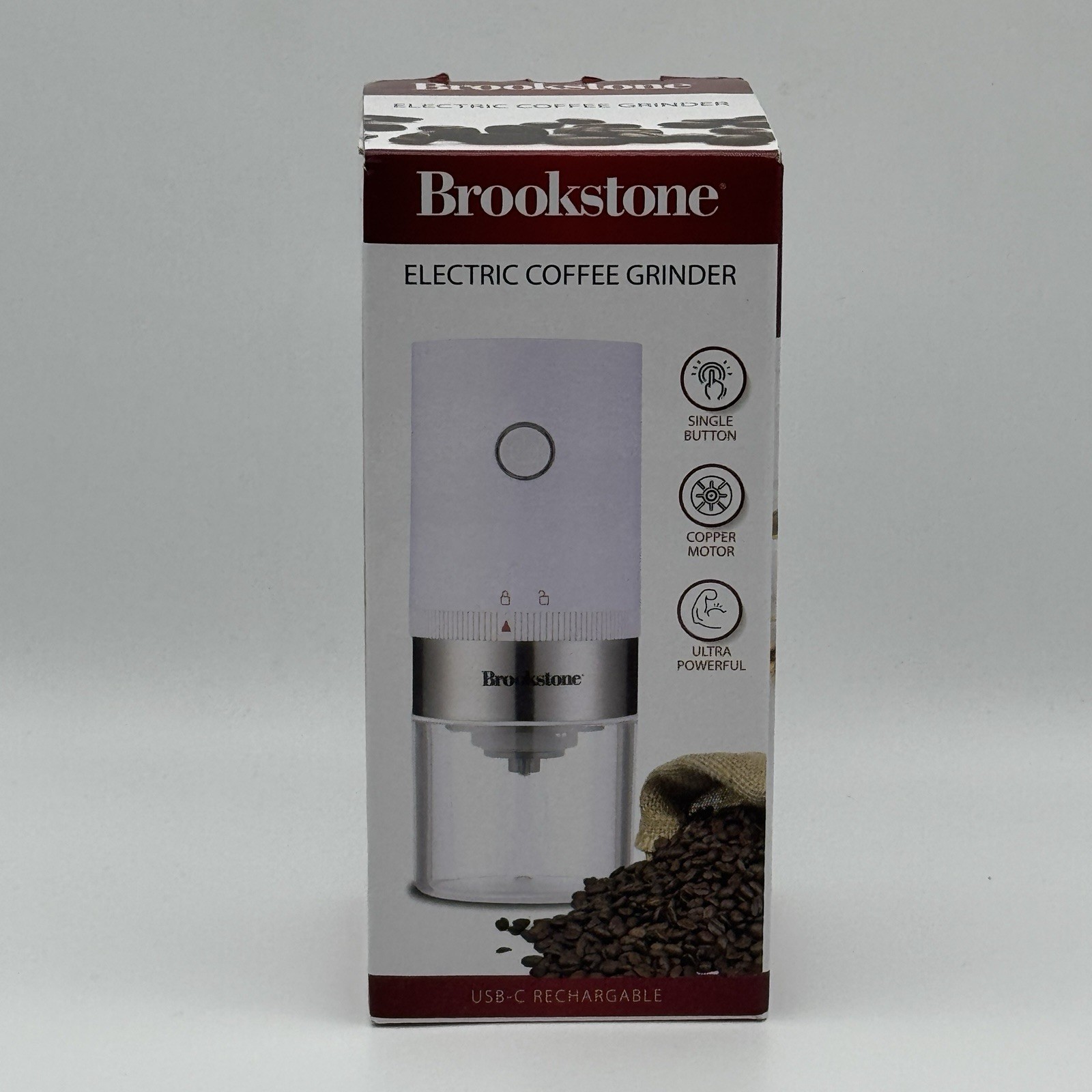 Brookstone Electric Coffee Grinder USB-C Rechargeable Stainless Steel gallery