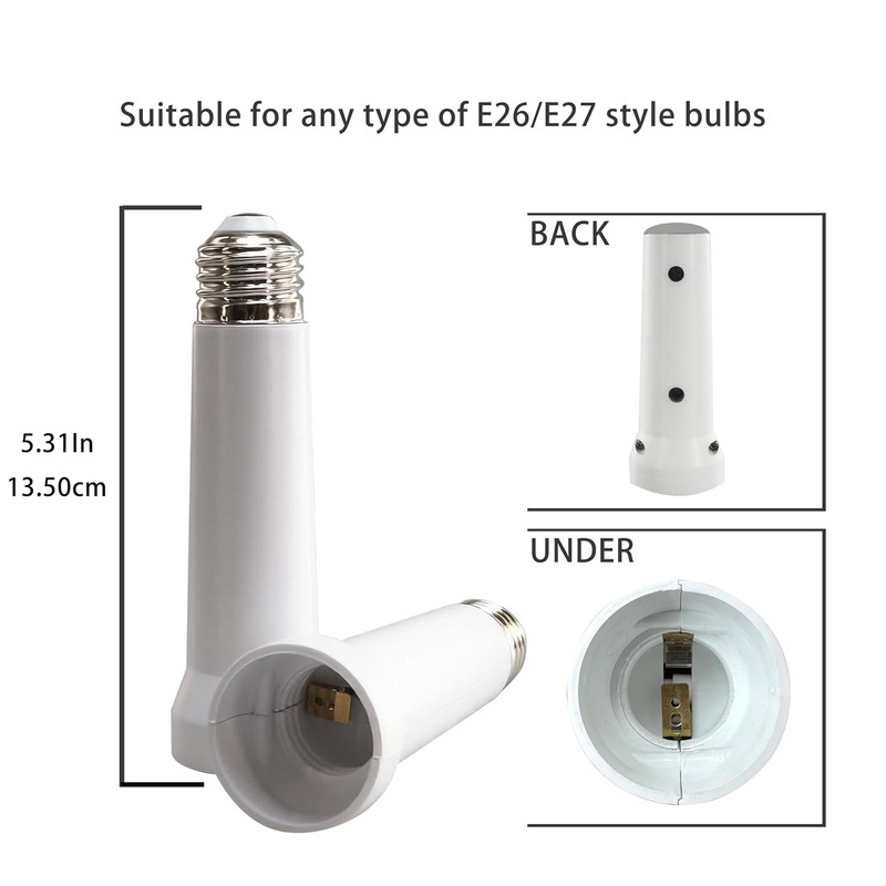 Light Socket Extender, E26/E27 Light Bulb Socket Extender Standard Medium Base, gallery