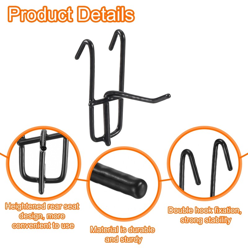 10Pcs Gridwall Hooks 2 Inch Grid Wall Iron Hanger Black gallery