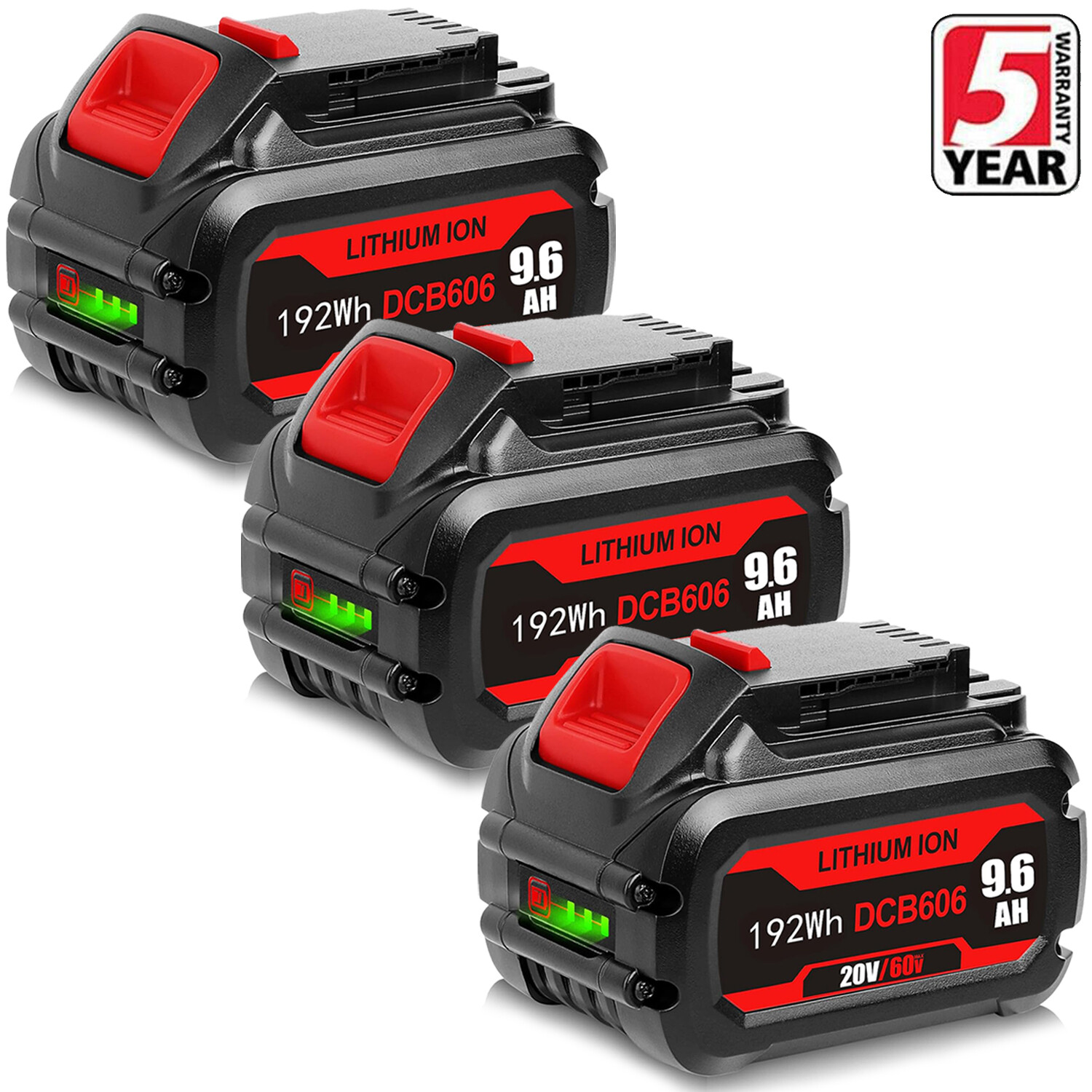 1 ~ 3 x DCB612 For DEWALT Li-ion Battery 9.6AH/12.0AH Capacity 20V / 60V MAX gallery