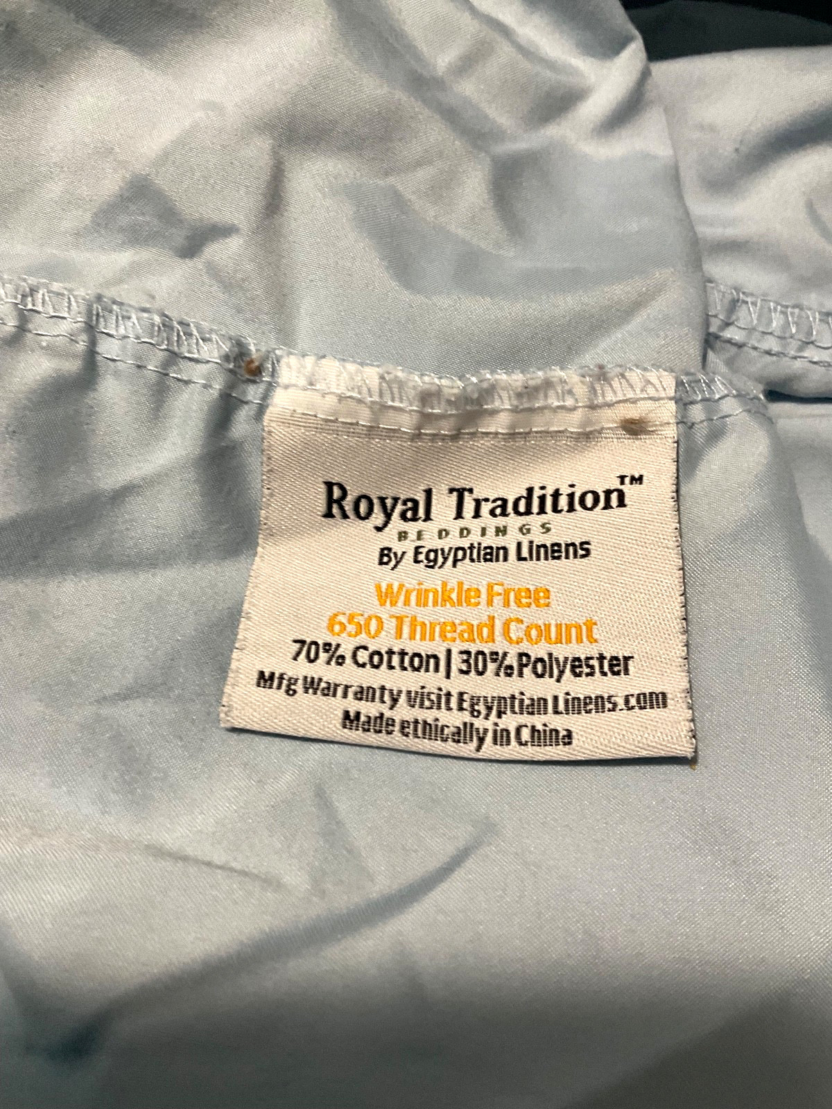 Royal Tradition Cal King Split Top Sheet Set, 4 PC, 650 TC, Pre-Owned gallery