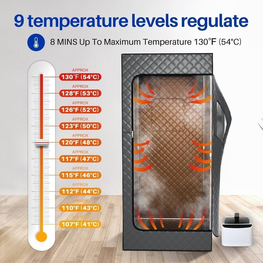 Toread 71" Portable Steam Sauna Personal Home Spa w/ 9 Heat Levels & 360° Nozzle gallery