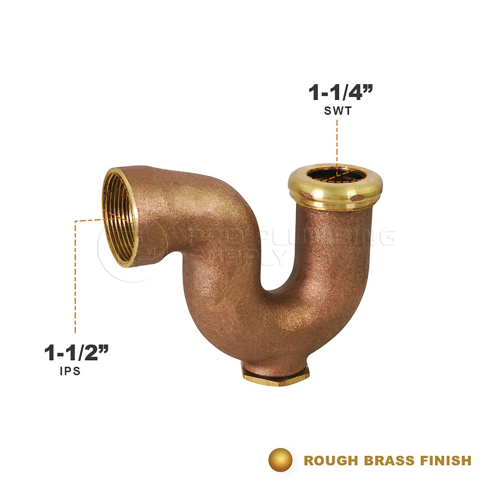 Flexcraft NY Regular Trap with Drain Plug for Tubular Drain Applications, Brass