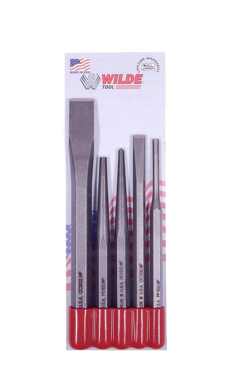 Wilde Tool 5pc Punch & Chisel Set MADE IN USA Professional High Carbon Steel gallery