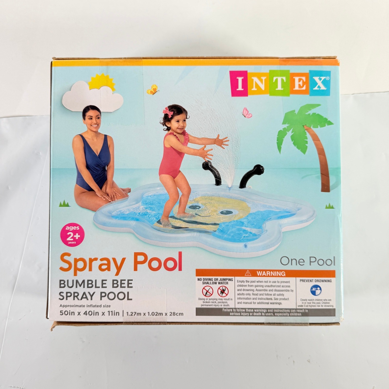 Intex Bumble Bee Inflatable Spray Kiddie Pool 50"x40"x11" Ages 2+ New gallery