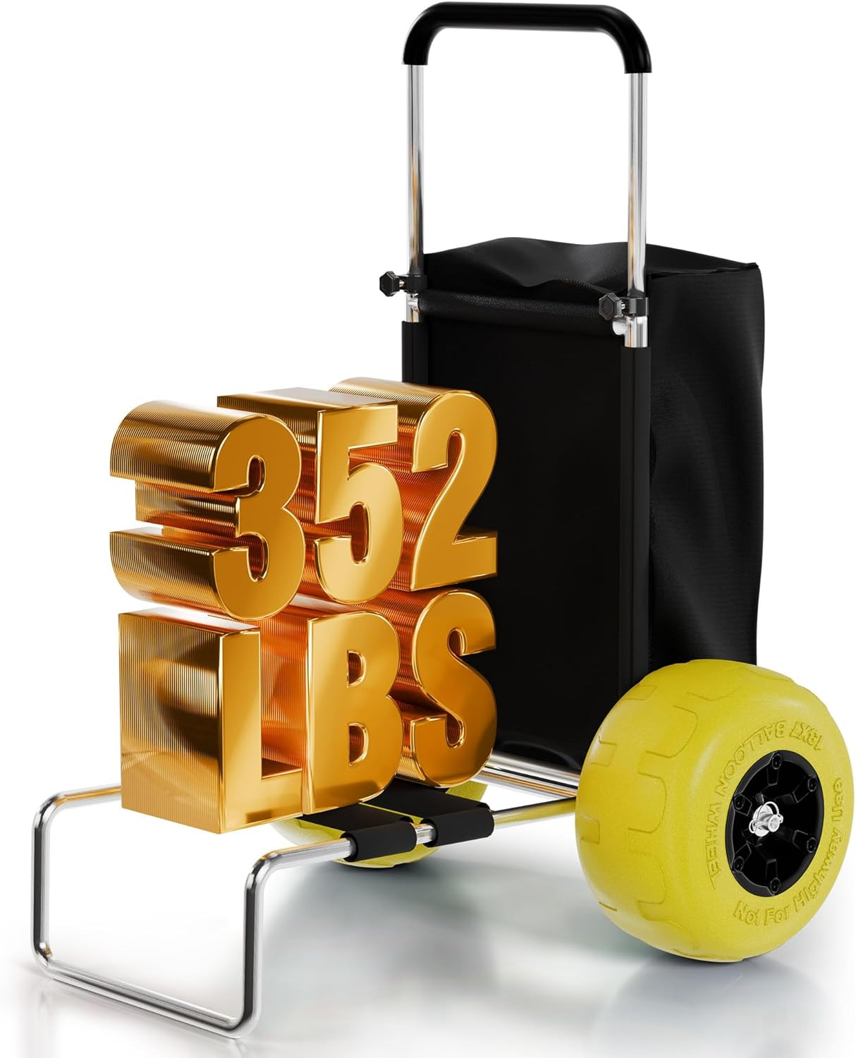 Lightweight Beach Cart with 13" Balloon Wheels & 352LBS Capacity, Adjustable Han gallery