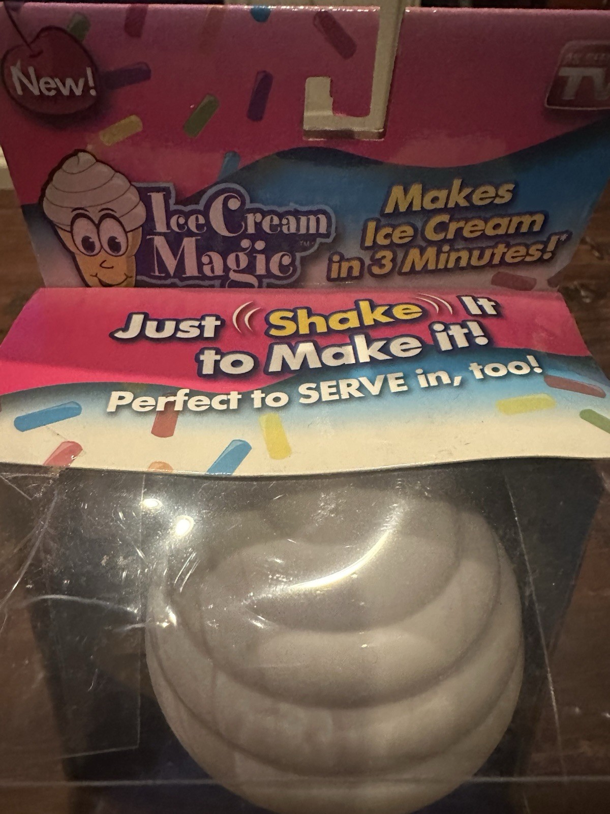 Ice Cream Magic Personal Ice Cream Maker with Lid 3 Min As Seen On TV Vanilla gallery