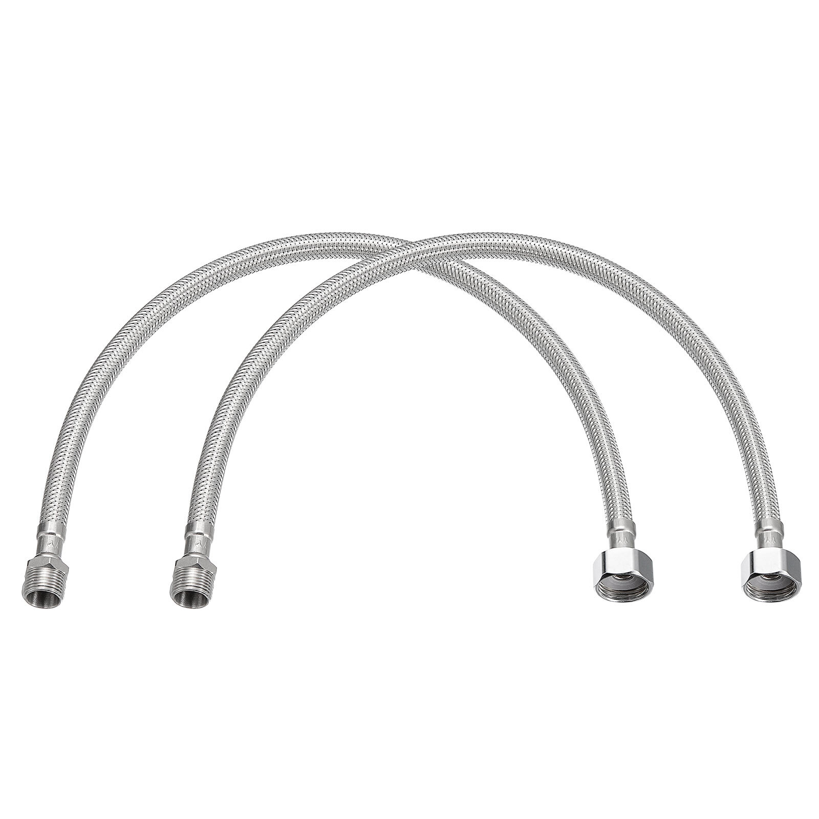 2pcs 20" Faucet Supply Line Connector G3/8 Male x G1/2 Female SUS304 Hose gallery