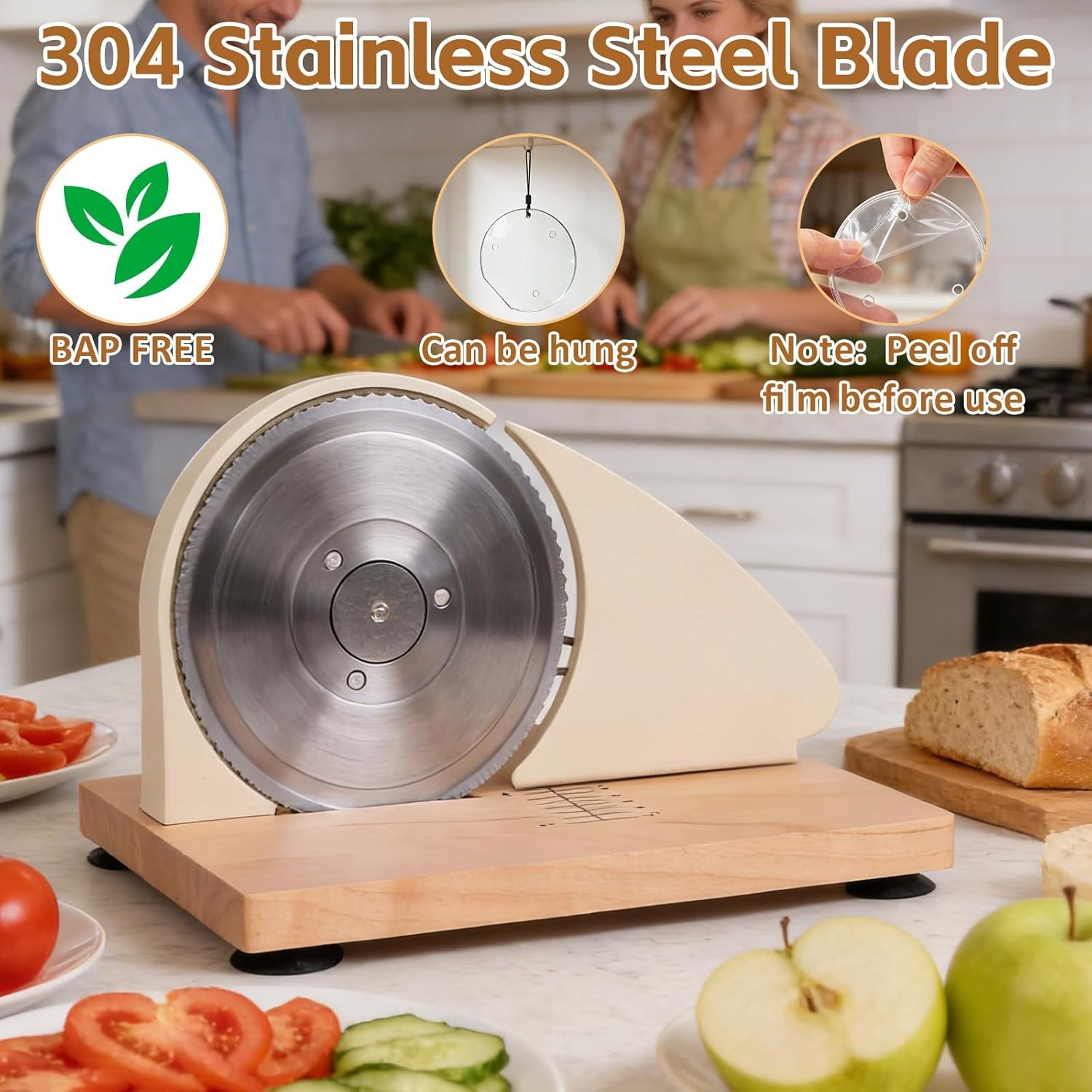 Manual Bread Slicer W/ Metal Guide & Stainless Steel Blade Adjustable Thickness gallery