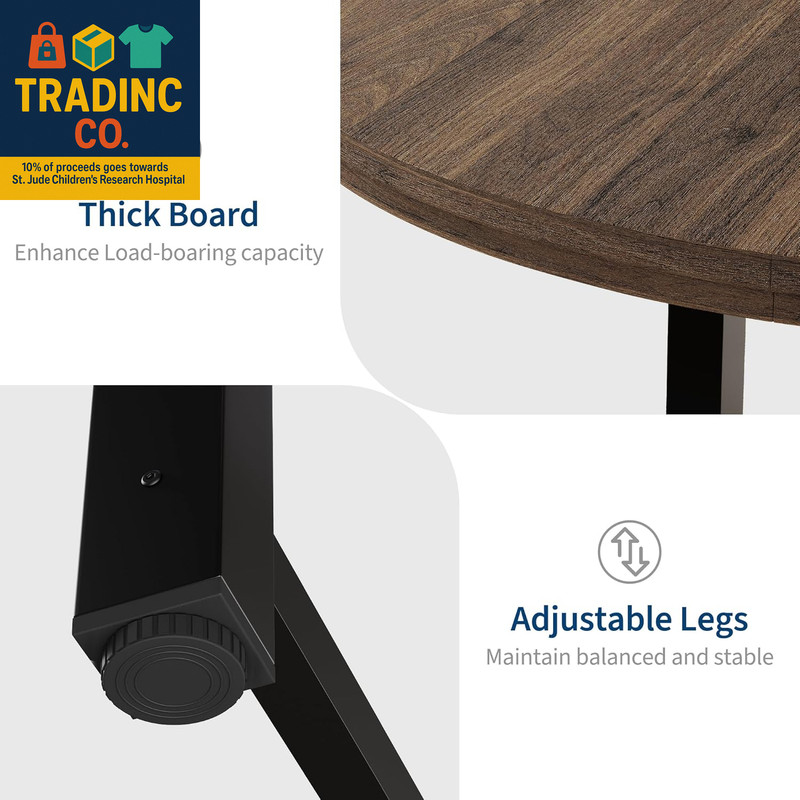 47" round Dining Table for 4, Kitchen Dining Room Table with Sturdy Metal Frame, gallery