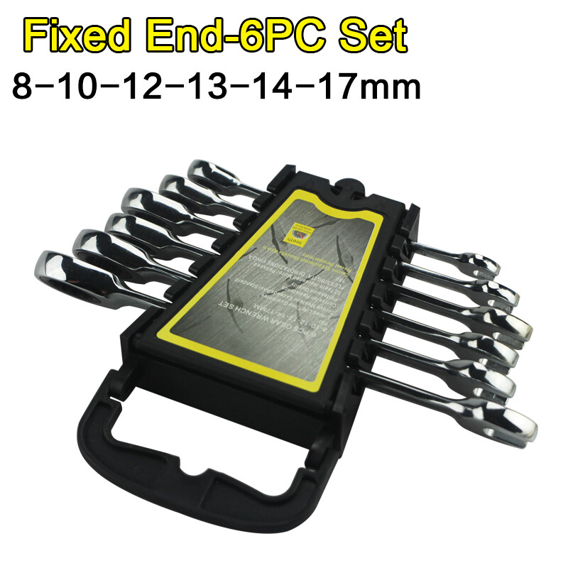6/7pc Combination Wrench Set Open & Ratcheting Box End, Chromium Vanadium Alloy gallery