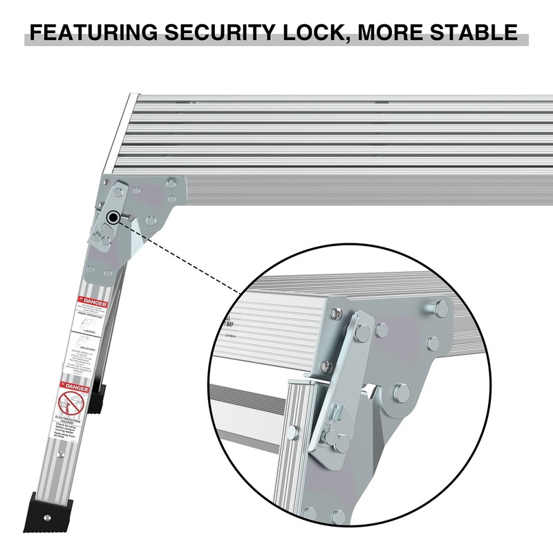 Work Platform Aluminum Portable Bench Folding Ladder Capacity 225 LBS 40" gallery