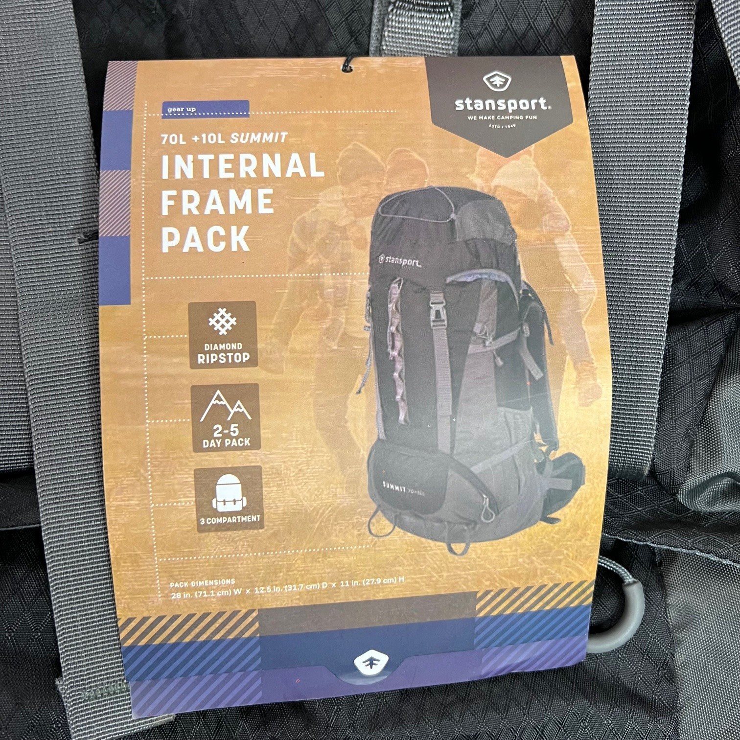 Stansport Backpack SUMMIT 70+10L Frame Pack Adjustable Suspension NWT 5