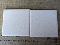 4 pcs American Olean 4 1/4″ Ceramic Tile Salt & Pepper #45 Black Speckled Glossy