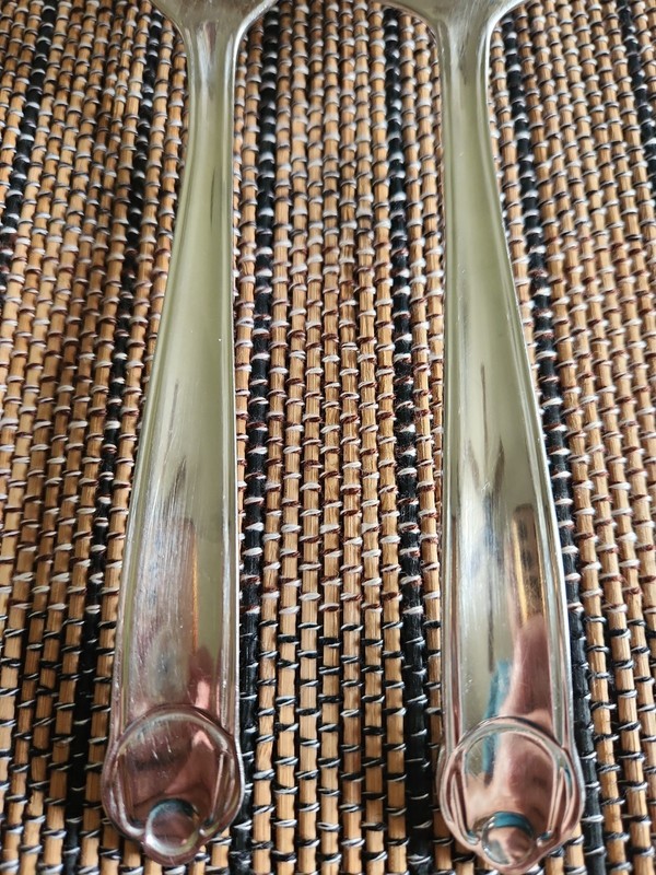 Mikasa CLASSICO SATIN Serving Meat Fork 9 3/8" & Serving Spoon 9 1/2" Korea gallery