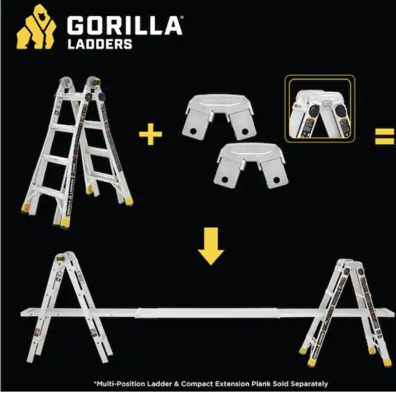 Gorilla Ladders Rail Brackets Lightweight Aluminum Construction 2-Sturdy Trestle gallery