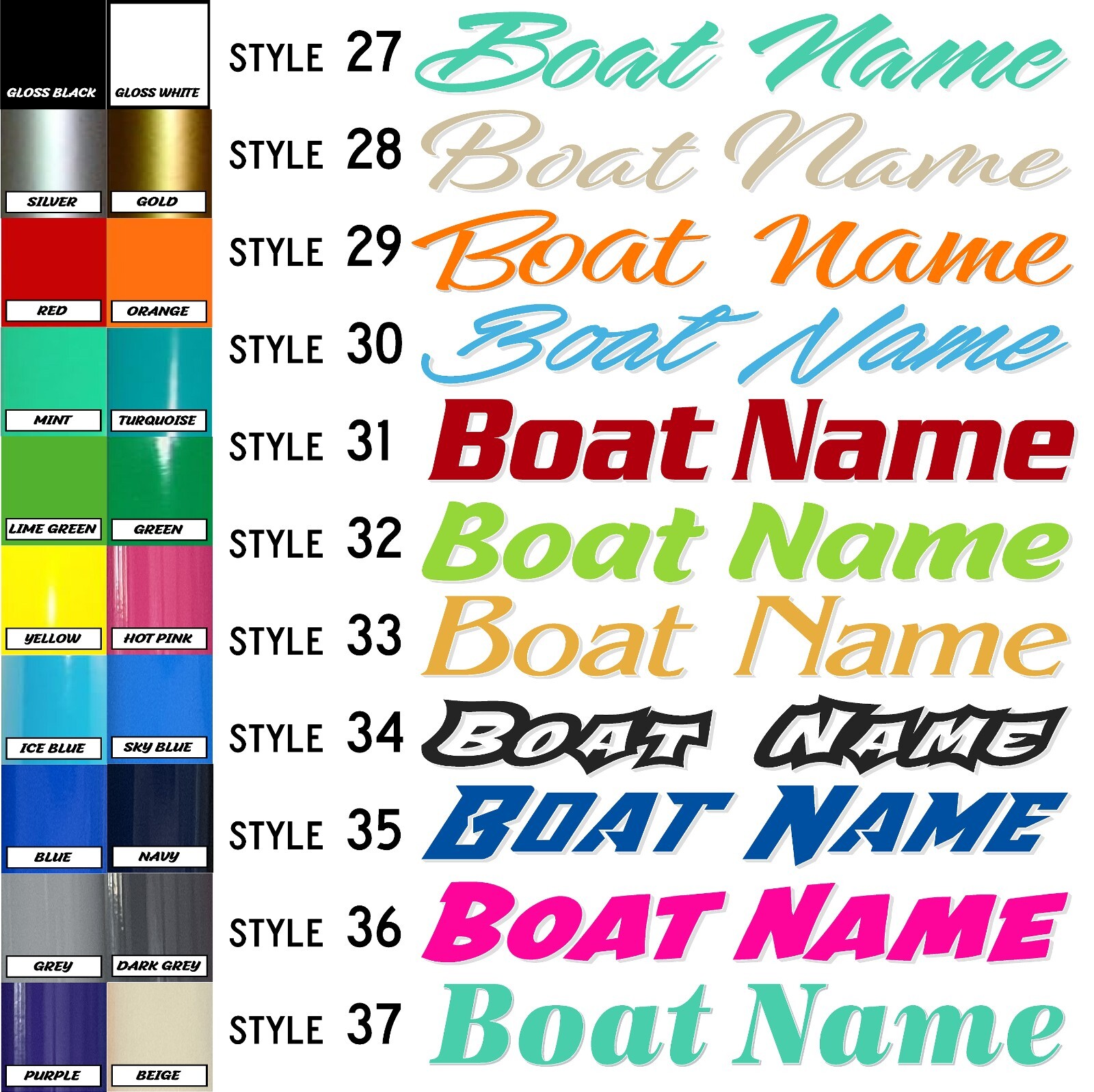 Boat Name Decal 3x18" / Custom Hull Graphic / Premium Marine Vinyl Lettering gallery