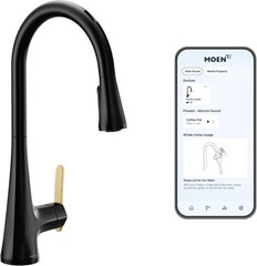 Moen S7235EVBL Sinema SMART Touchless/Voice Pulldown Kitchen Faucet Black B165