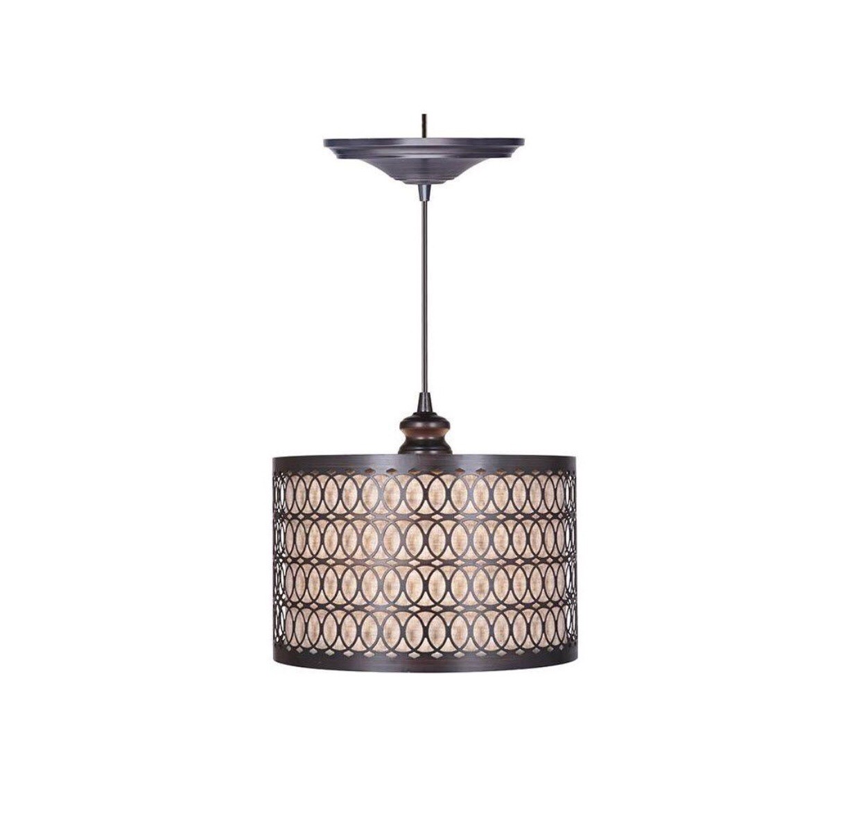 Home Decorators Collection 1-Light Brushed Bronze Screw-in or Hardwired Pendant gallery