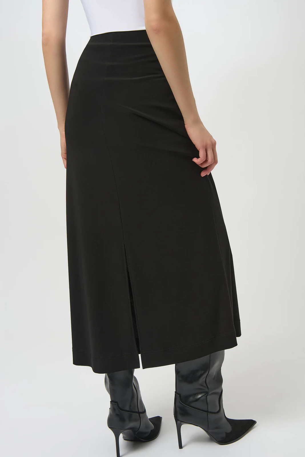 Joseph Ribkoff Black Pull On Back Slit Maxi Skirt 254018 gallery