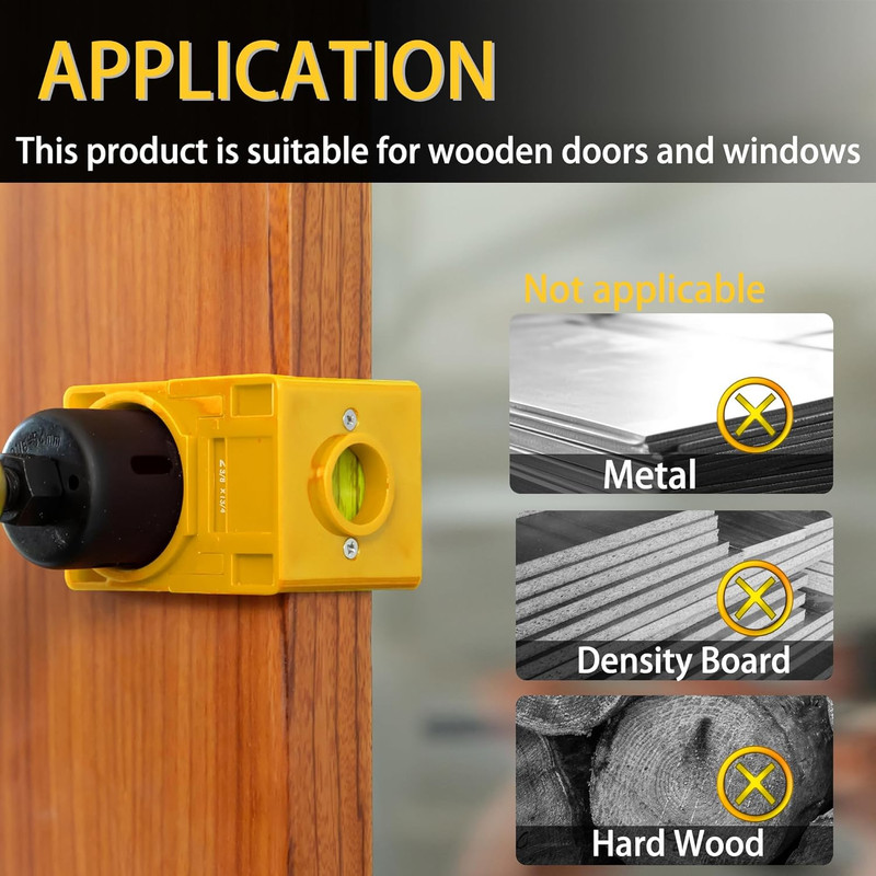 Door Lock Installation Kit - Deadbolt & Door Knob Hole Saw Kit - Yellow gallery