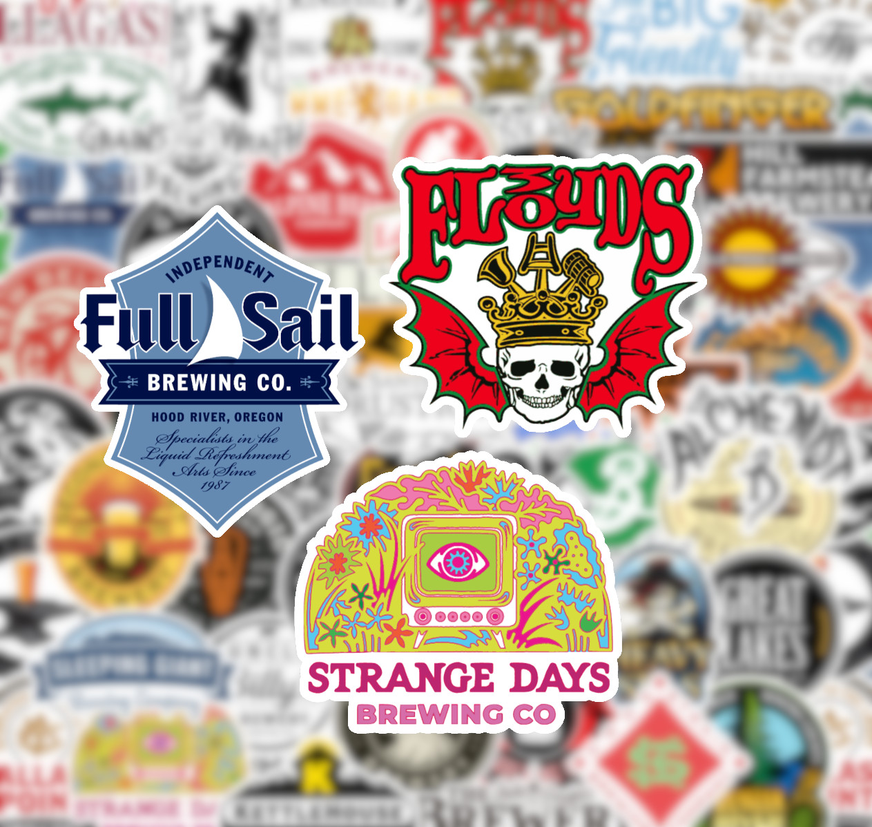 25/50 Craft Beer Sticker Pack - Matte Vinyl - Brewery Microbrew Ale gallery