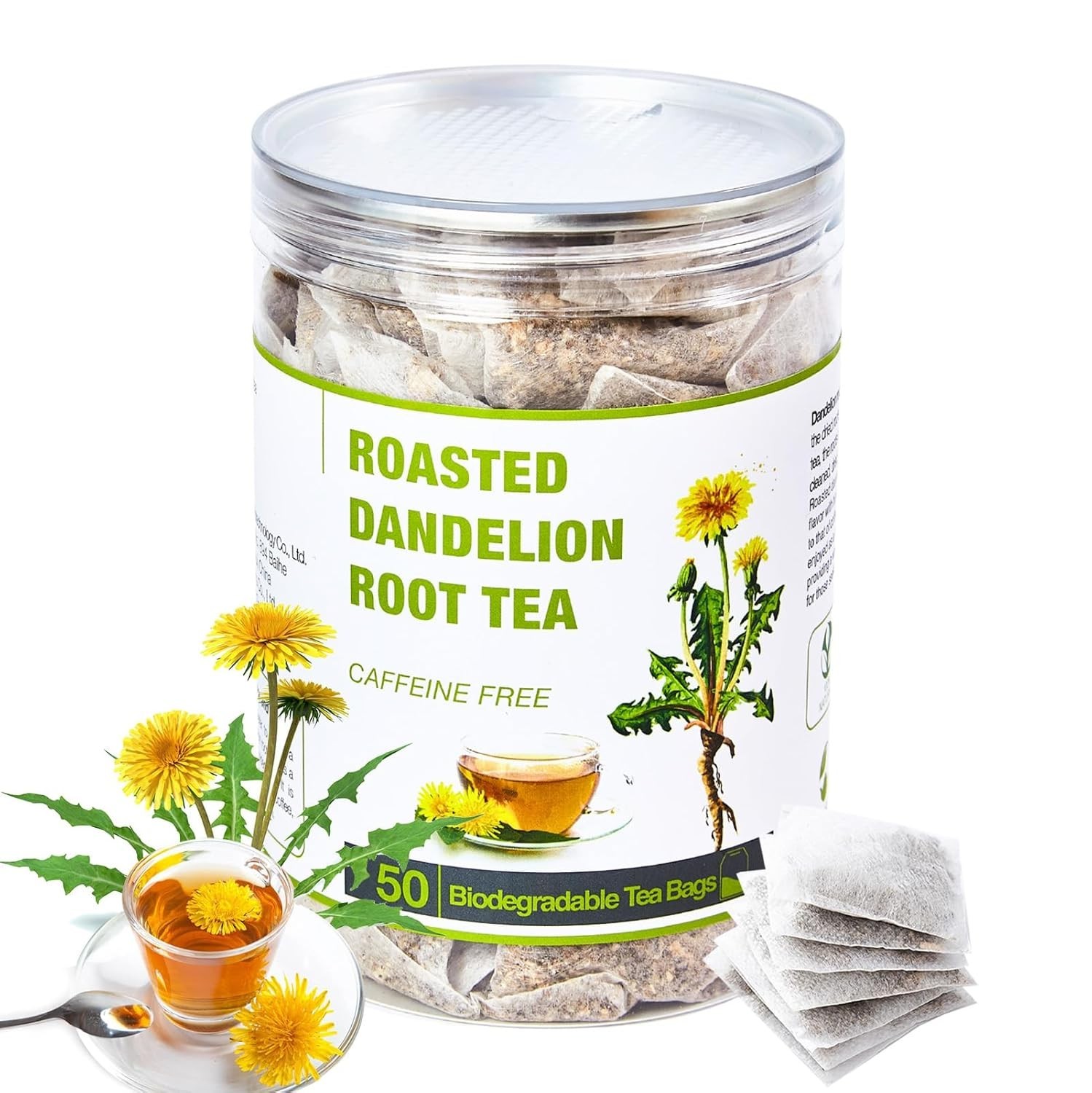 50 Bags Roasted Dandelion Root Tea Bags, 2.5/Bags, Natural Dried Dandelion... gallery