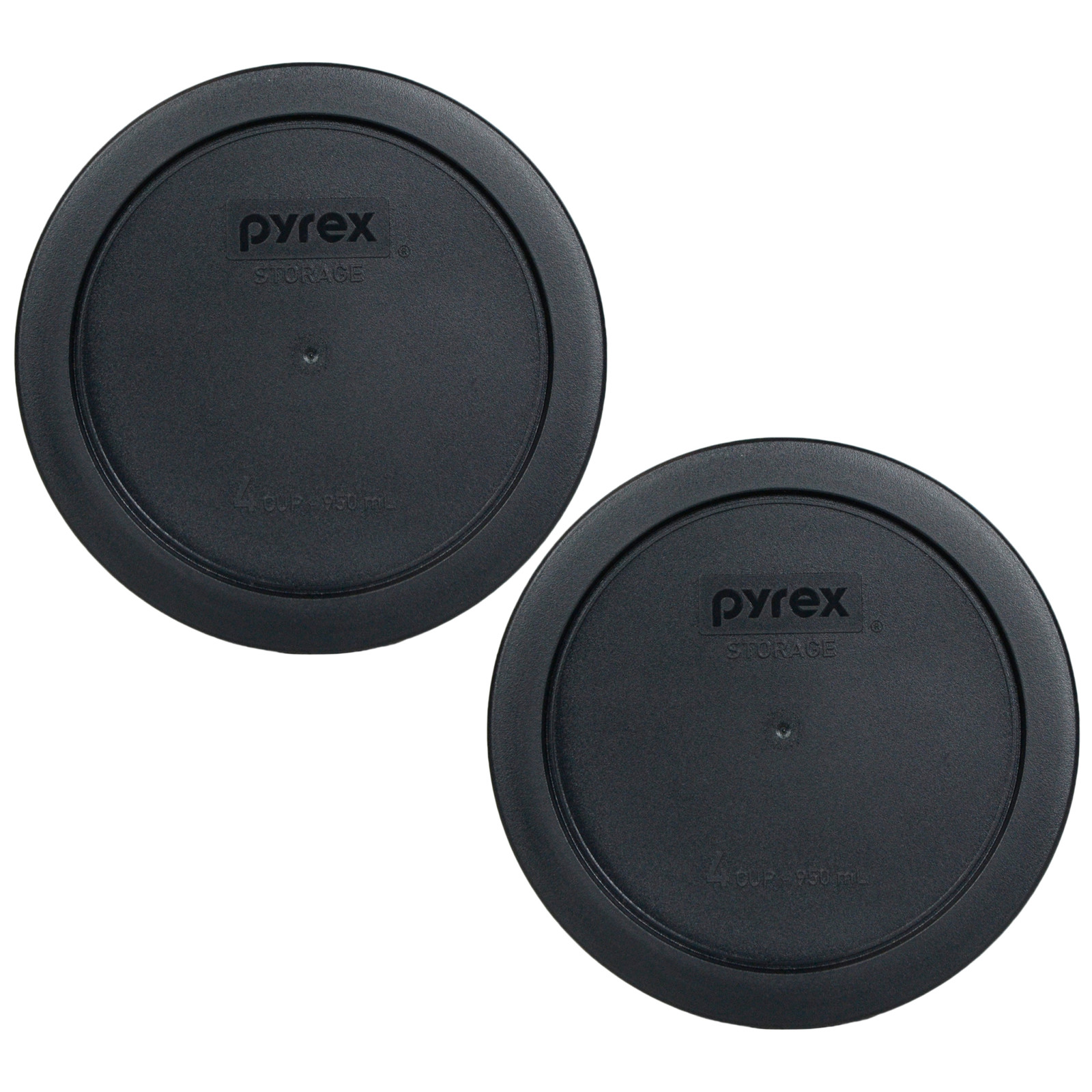 Pyrex 7201-PC 6" Black Plastic Storage Cover Lid 2 Pack New for 4 Cup Glass Bowl gallery