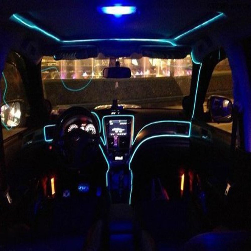 Neon LED Light Glow EL Wire String Strip Rope Tube Decor Car Party + Controller gallery