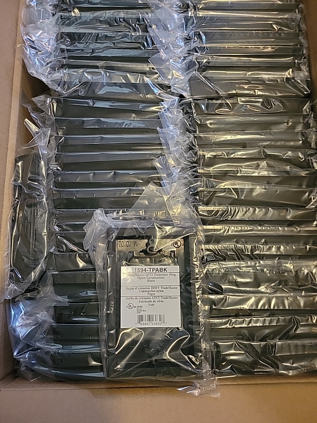 Case 100 count Legrand Extension Ring GFCI Nylon Construction Black 1594-TPABK gallery