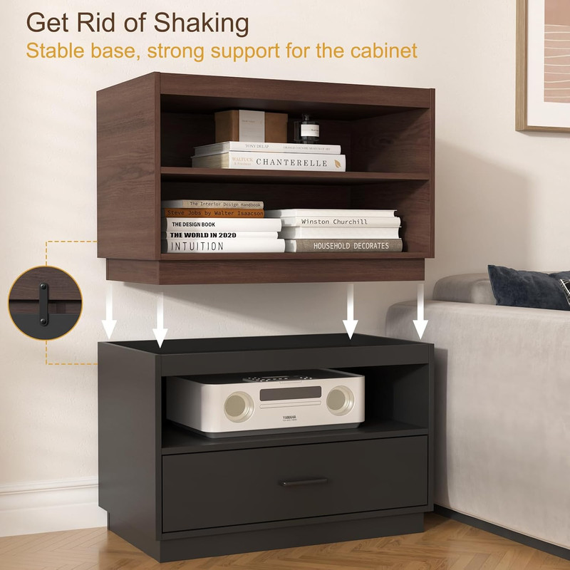 Stackable Storage Drawers, 28" Wide Storage Bins with 2 Drawers for Closet Organ gallery