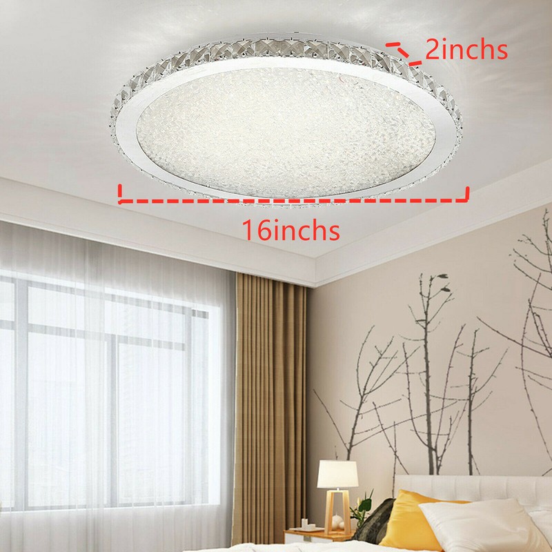 Modern Crystal LED Ceiling Light Fixture Pendant Lamp Flush Mount Chandelier 30W gallery