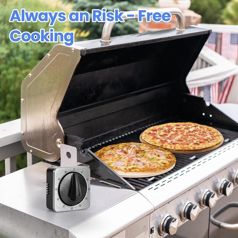 Mechanical Kitchen Timer Magnetic Stainless Steel Visual Countdown Cooking Alarm gallery