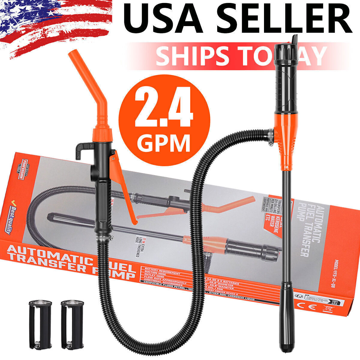 Electric Syphon Pump Battery Operated Petrol Oil Water Fuel Transfer 2.4 Gallons gallery