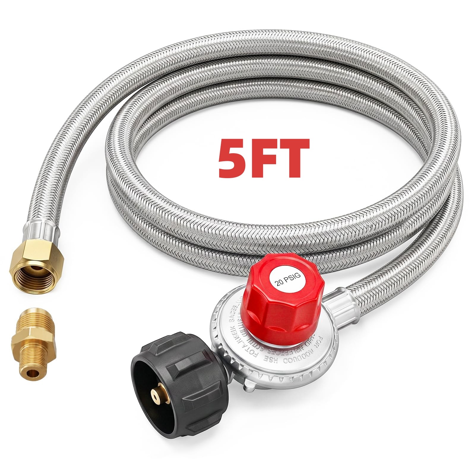 5FT High Pressure Adjustable Propane Regulator for Grill, Smoker, Turkey Fryer gallery