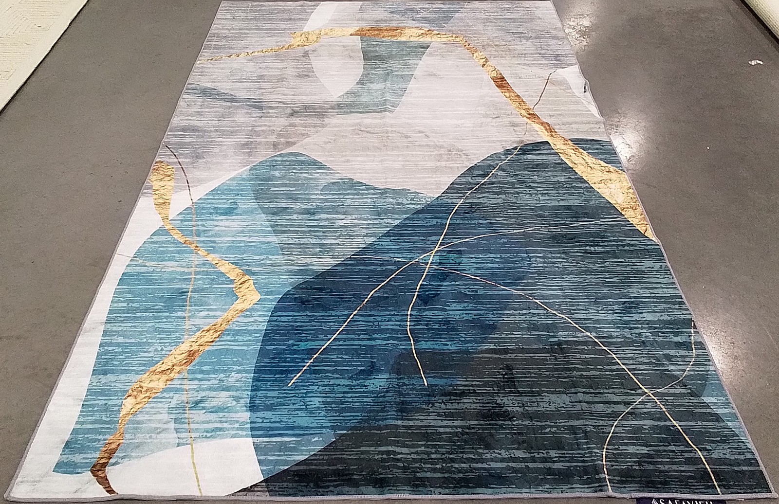 BLUE / GOLD 5'-0" x 8'-0" Back Stain Rug, Reduced Price 1172803131 STM836M-5 gallery
