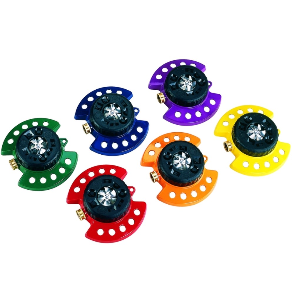 Dramm 10-15020 Assorted Colors 9-Water Pattern Metal ColorStorm Turret Sprinkler gallery