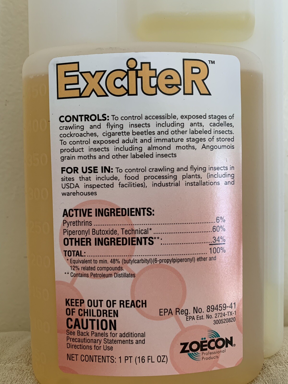 ExciteR Professional Insecticide 6% Pyrethrin 16oz Concentrate Ants Fleas Roach gallery