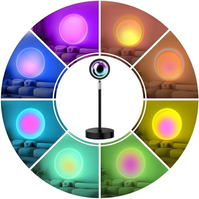 Sunset Lamp Projector, Rainbow Projection Led Lights with Remote, 16 Colors Mult gallery