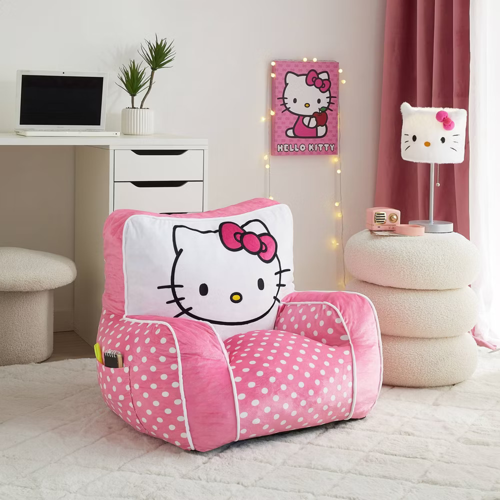 Hello Kitty Kids' Compressed Foam Plush Chair Pink gallery