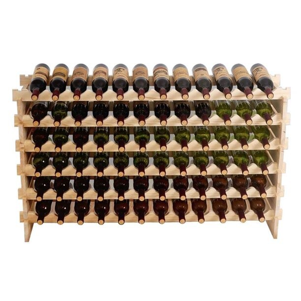 ZENY Wood 72 Bottle Wine Rack Stackable Storage 6 Tier Storage Display Shelves gallery