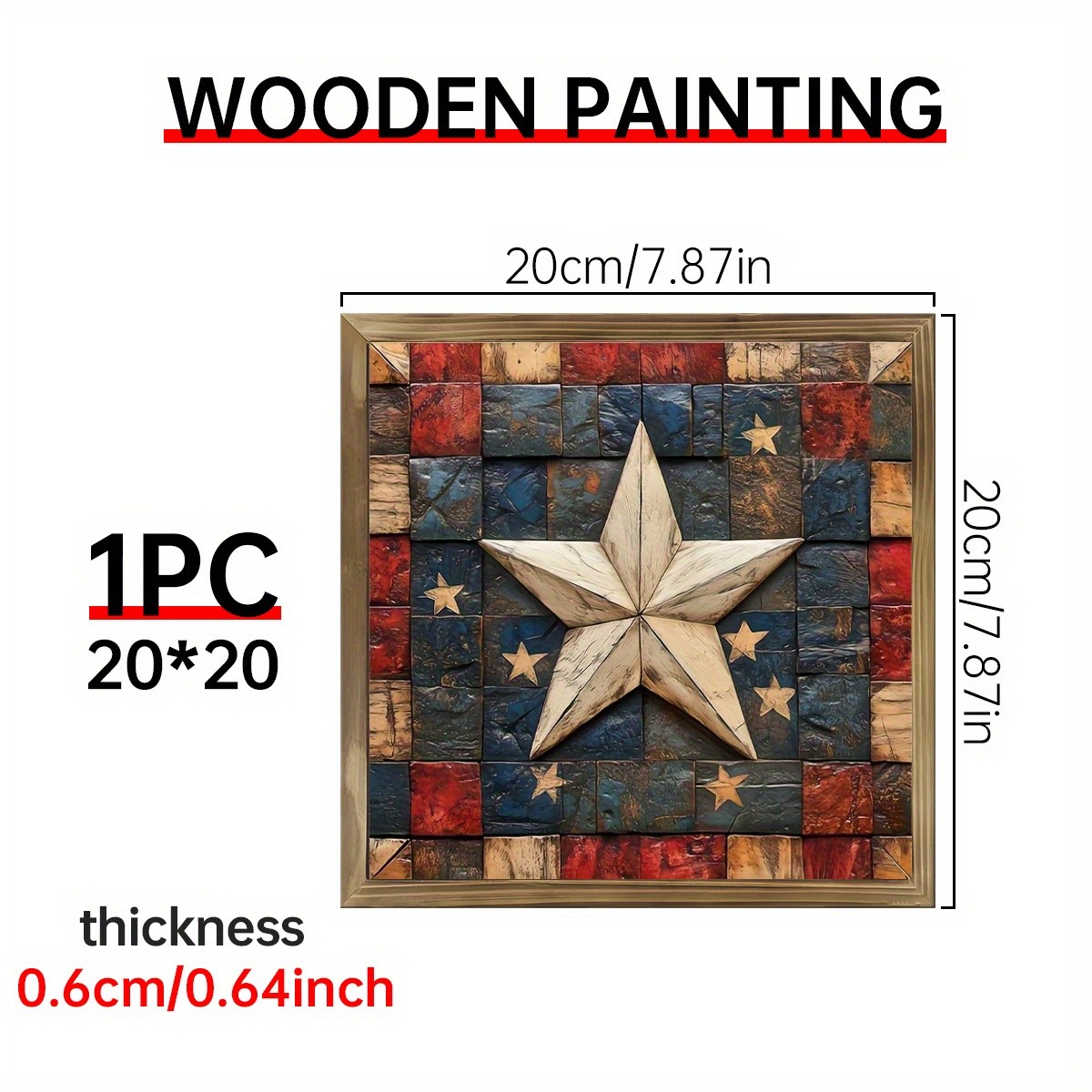 Rustic Patriotic Barn Star Wooden Plaque 4th of July Independence Day Decoration gallery
