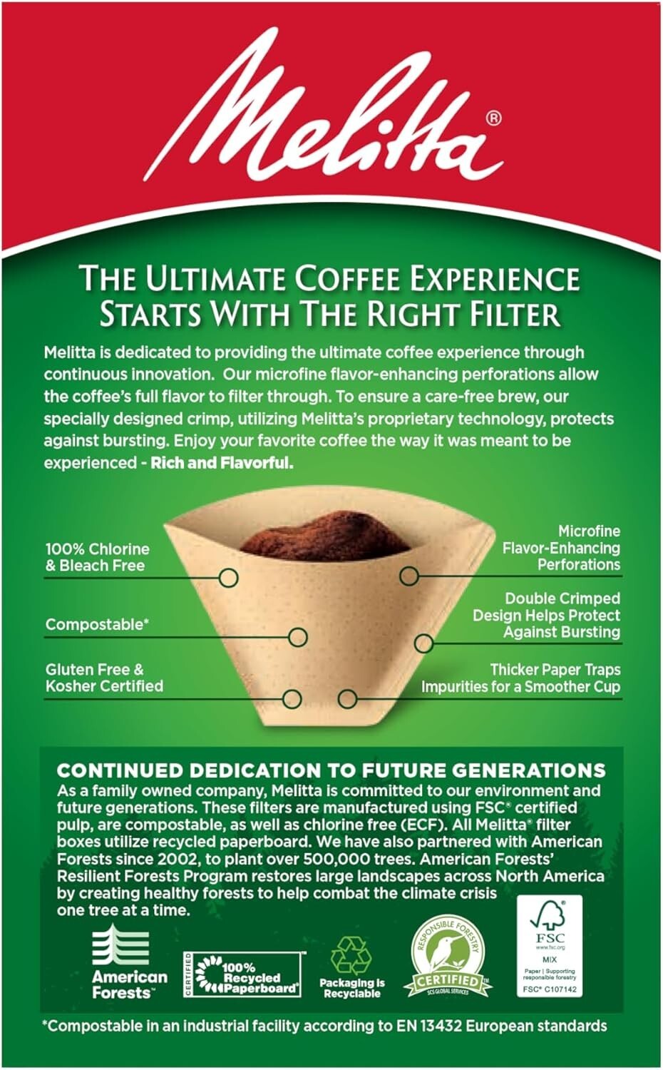 #2 Cone Coffee Filters, Unbleached Natural Brown,100 Total Filters | USA gallery