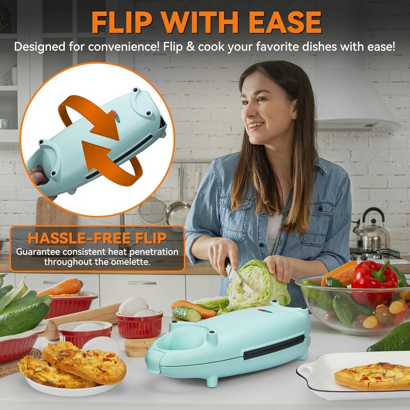 Double Sided Omelette Maker Electric - Aqua gallery