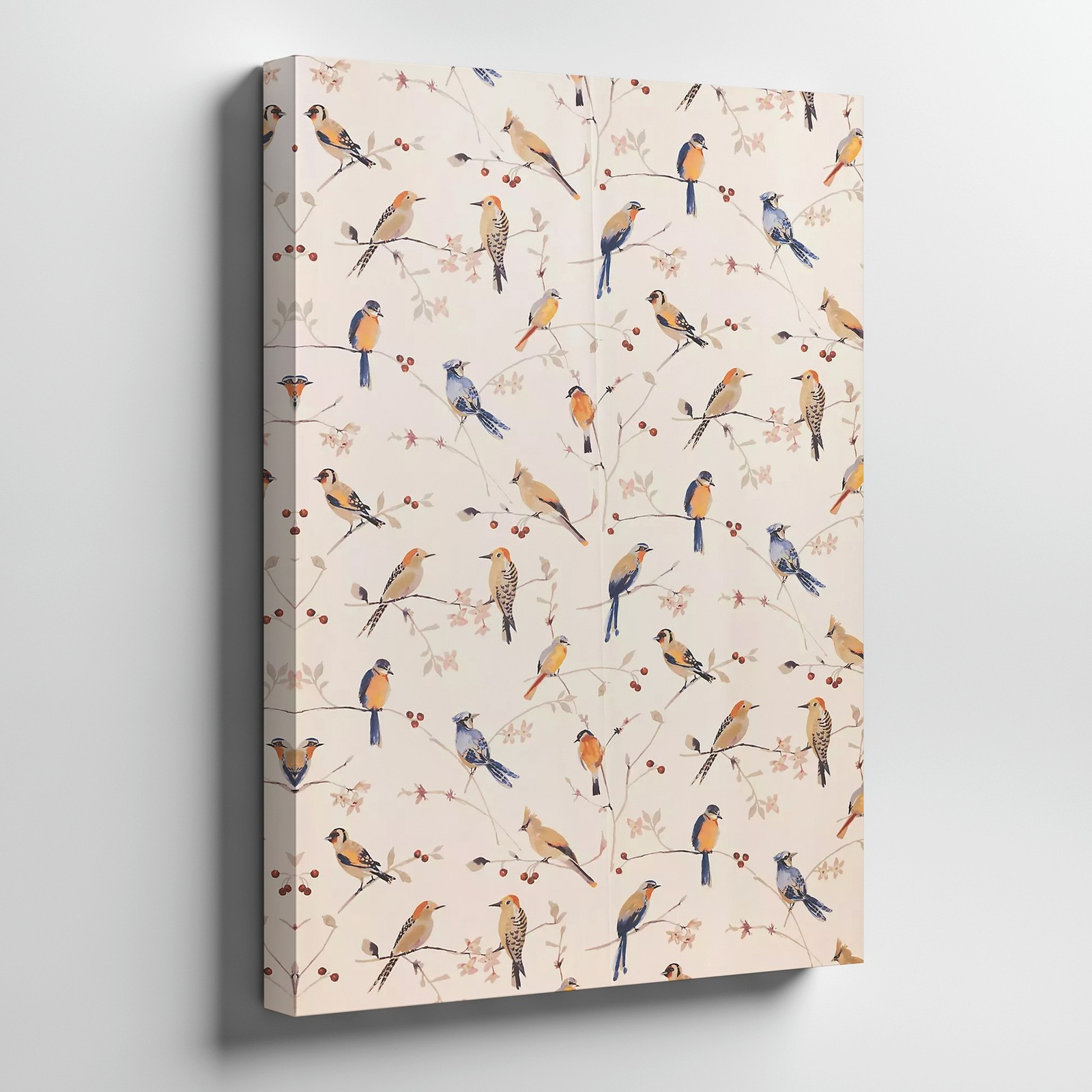 Colorful Small Birds Delicate Branches Nature Canvas Wall Art Print Wall Home gallery