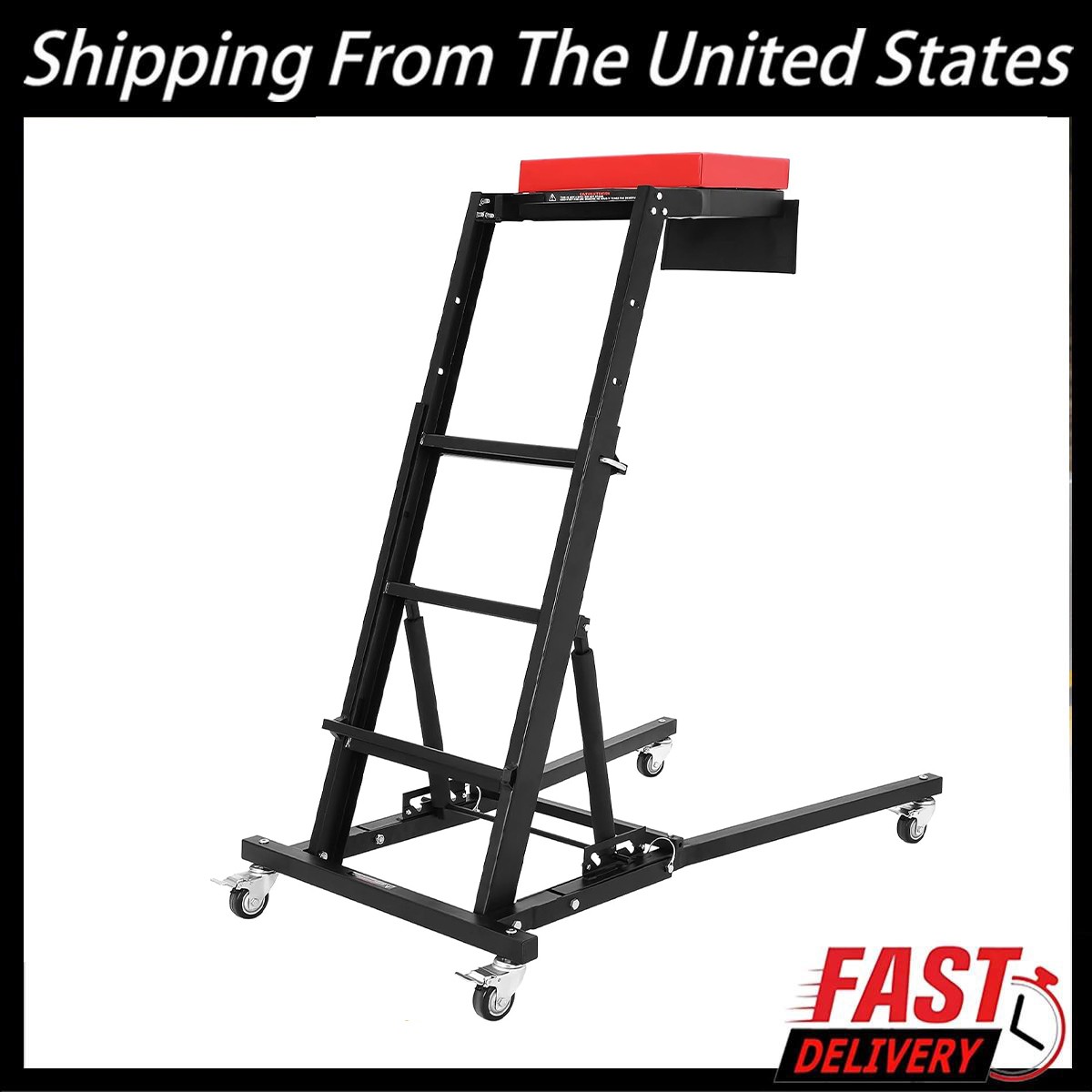 400LB Adjustable Height Auto Creeper |Capacity, 6 Wheels, Foldable Frame gallery