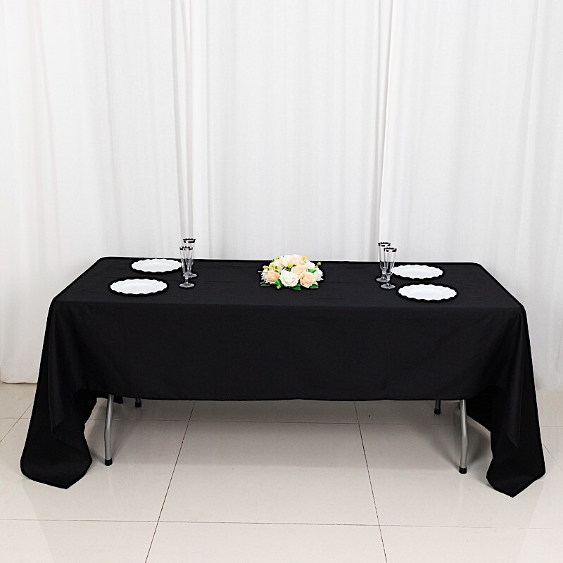 60x126" Black 100% COTTON TABLECLOTH High Quality Catering Home Dinner Linens gallery